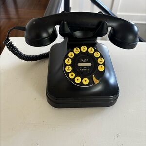Pottery Barn Grand Retro Black Rotary Dial Telephone